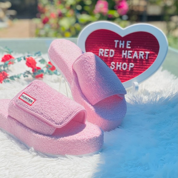 NEW | Hunter Terry Towelling Beach Platform Adjustable Slides - Picture 2 of 9